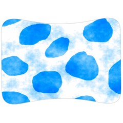 Cloudy Watercolor, Blue Cow Spots, Animal Fur Print Velour Seat Head Rest Cushion by Casemiro