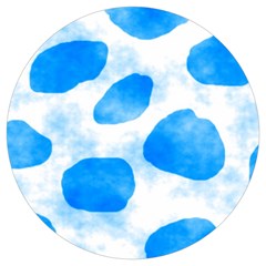 Cloudy Watercolor, Blue Cow Spots, Animal Fur Print Round Trivet by Casemiro