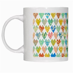 Multicolored Hearts White Mugs by SychEva