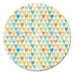 Multicolored Hearts Magnet 5  (round) by SychEva