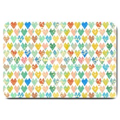 Multicolored Hearts Large Doormat  by SychEva