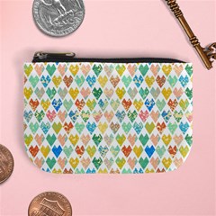 Multicolored Hearts Mini Coin Purse by SychEva