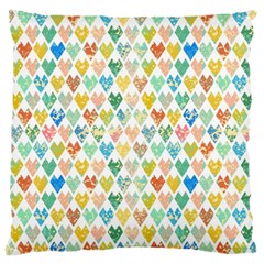 Multicolored Hearts Large Cushion Case (one Side) by SychEva