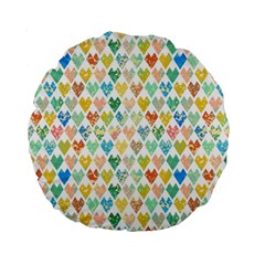 Multicolored Hearts Standard 15  Premium Round Cushions by SychEva