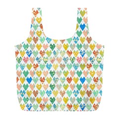 Multicolored Hearts Full Print Recycle Bag (l) by SychEva