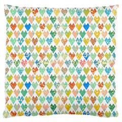 Multicolored Hearts Large Flano Cushion Case (one Side) by SychEva