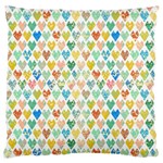 Multicolored Hearts Large Flano Cushion Case (One Side) Front