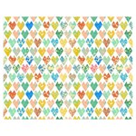 Multicolored Hearts Double Sided Flano Blanket (Medium)  60 x50  Blanket Front