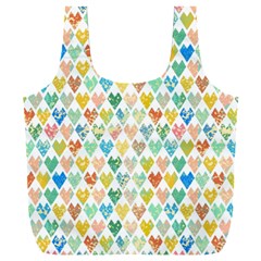 Multicolored Hearts Full Print Recycle Bag (xxl) by SychEva