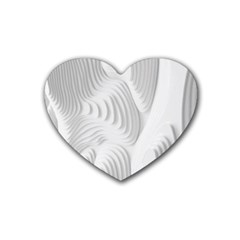 Illusion Waves Rubber Coaster (heart) by Sparkle