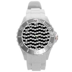 Illusion Blocks Round Plastic Sport Watch (l)