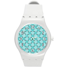 Illusion Blocks Pattern Round Plastic Sport Watch (m) by Sparkle