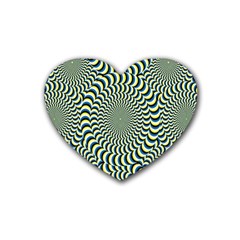 Illusion Waves Pattern Rubber Heart Coaster (4 Pack) by Sparkle