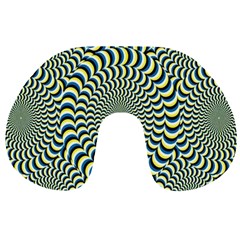 Illusion Waves Pattern Travel Neck Pillow by Sparkle