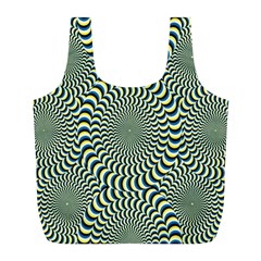 Illusion Waves Pattern Full Print Recycle Bag (l) by Sparkle