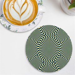 Illusion Waves Pattern Uv Print Round Tile Coaster