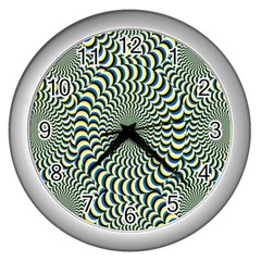 Illusion Waves Pattern Wall Clock (silver)