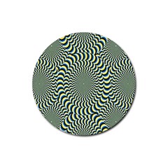 Illusion Waves Pattern Rubber Coaster (round) by Sparkle