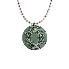 Illusion Waves Pattern 1  Button Necklace by Sparkle