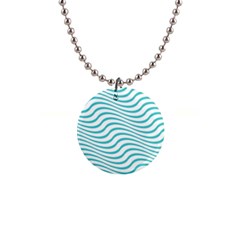 Beach Waves 1  Button Necklace by Sparkle