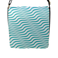 Beach Waves Flap Closure Messenger Bag (l) by Sparkle