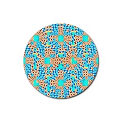 Illusion Waves Pattern Rubber Coaster (round) by Sparkle