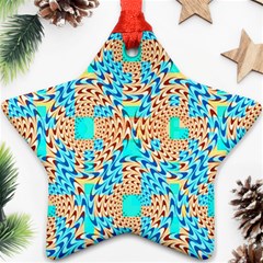 Illusion Waves Pattern Star Ornament (two Sides) by Sparkle