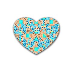 Illusion Waves Pattern Rubber Heart Coaster (4 Pack) by Sparkle