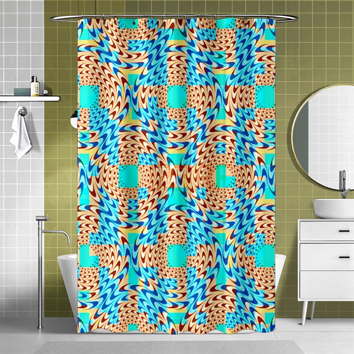 Illusion Waves Pattern Shower Curtain 48  x 72  (Small) 