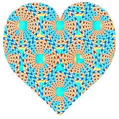 Illusion Waves Pattern Wooden Puzzle Heart by Sparkle