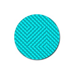 Illusion Waves Pattern Rubber Coaster (round) by Sparkle