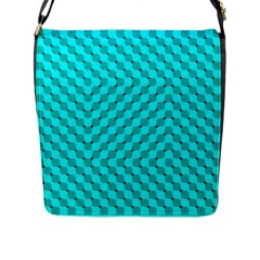 Illusion Waves Pattern Flap Closure Messenger Bag (l) by Sparkle