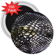 Snake Skin 3  Magnets (100 Pack) by Sparkle