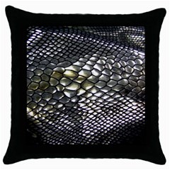 Snake Skin Throw Pillow Case (black) by Sparkle