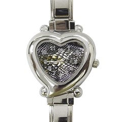 Snake Skin Heart Italian Charm Watch by Sparkle