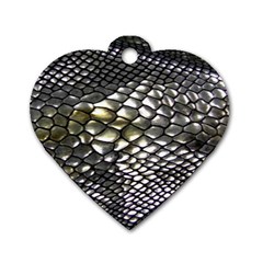 Snake Skin Dog Tag Heart (one Side) by Sparkle