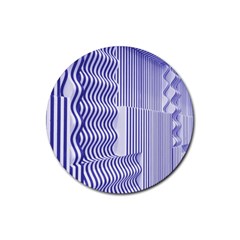 Illusion Waves Pattern Rubber Coaster (round) by Sparkle