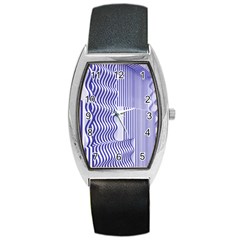 Illusion Waves Pattern Barrel Style Metal Watch by Sparkle