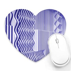 Illusion Waves Pattern Heart Mousepads by Sparkle