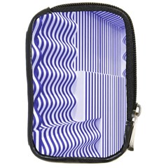 Illusion Waves Pattern Compact Camera Leather Case by Sparkle