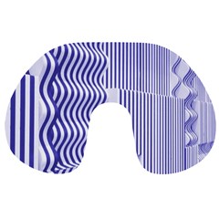 Illusion Waves Pattern Travel Neck Pillow by Sparkle