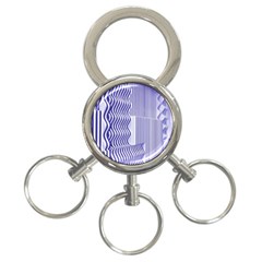 Illusion Waves Pattern 3-ring Key Chain by Sparkle