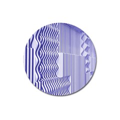 Illusion Waves Pattern Magnet 3  (round) by Sparkle