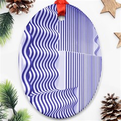 Illusion Waves Pattern Oval Ornament (two Sides) by Sparkle