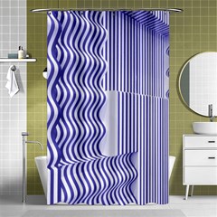 Illusion Waves Pattern Shower Curtain 48  X 72  (small)  by Sparkle