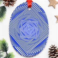 Illusion Waves Pattern Oval Ornament (two Sides) by Sparkle