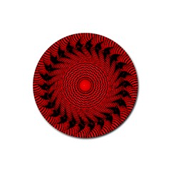 Illusion Waves Pattern Rubber Coaster (round) by Sparkle