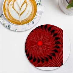 Illusion Waves Pattern Uv Print Round Tile Coaster by Sparkle