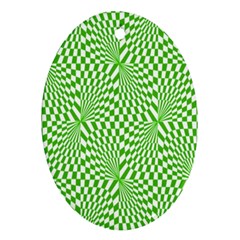 Illusion Waves Pattern Oval Ornament (two Sides)