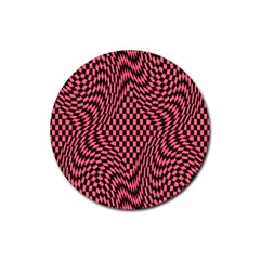 Illusion Waves Pattern Rubber Coaster (round) by Sparkle